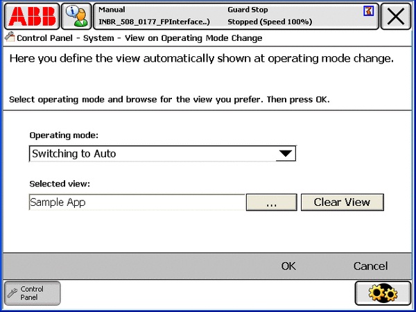 view on operating mode change
